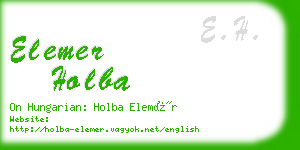elemer holba business card
